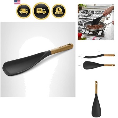 Silicone with Wood Handle Cooking Utensil, Multi-function Spatula Spoon