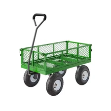 680 Lbs. 3.33 Cu. Ft. Steel, Garden Cart on Wheels, Garden Wagon Cart Pullable,