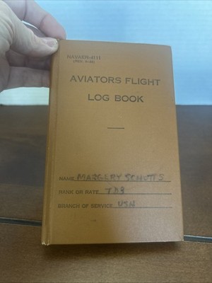 Aviators Flight Log Book 1950 s U.S. Naval Air Service FILLED OUT