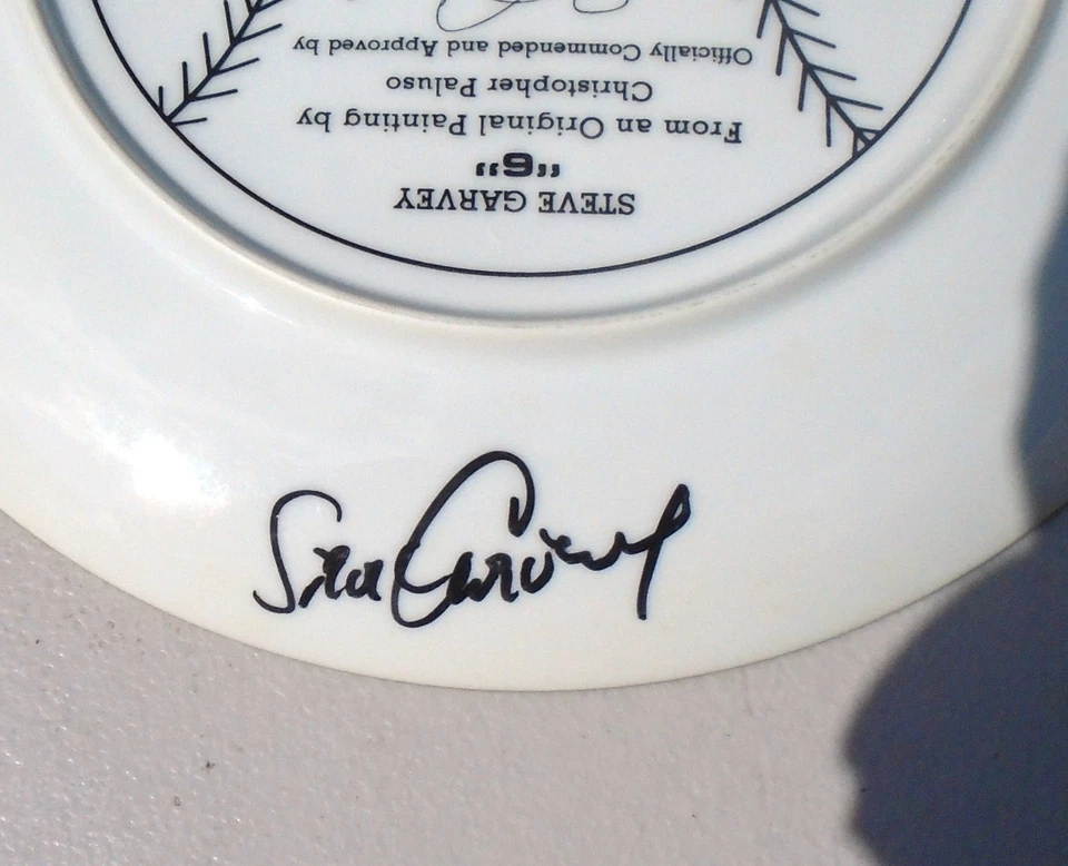 Steve Garvey Signed on back in Black Hackett Plate-Original Box - Image 4 of 4