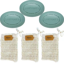 Luxury Pine Scented Men's Soap Trio with Eco-Friendly Exfoliating Bags