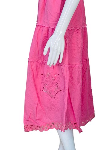 LoveShackFancy Femmes Prairie Crochet Œillet Floral Brodé Midi ROBE TAILLE S - Photo 7 sur 15