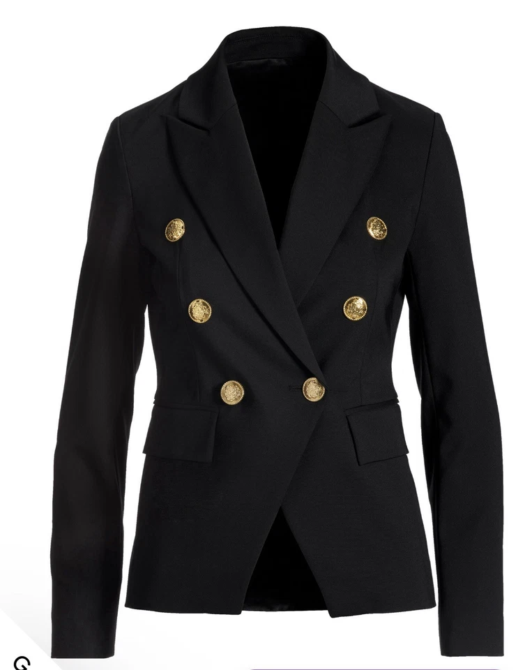 Boston Proper Modern Blazer / Jacket Size 10 Beautiful Buttons Black - Image 3 of 4