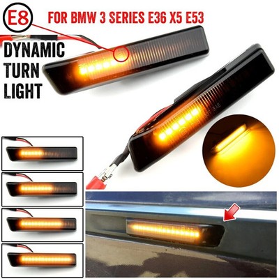 2x Dynamische LED Seitenblinker Repetierleuchte mit Smoked Lens für BMW X5 E53 E36