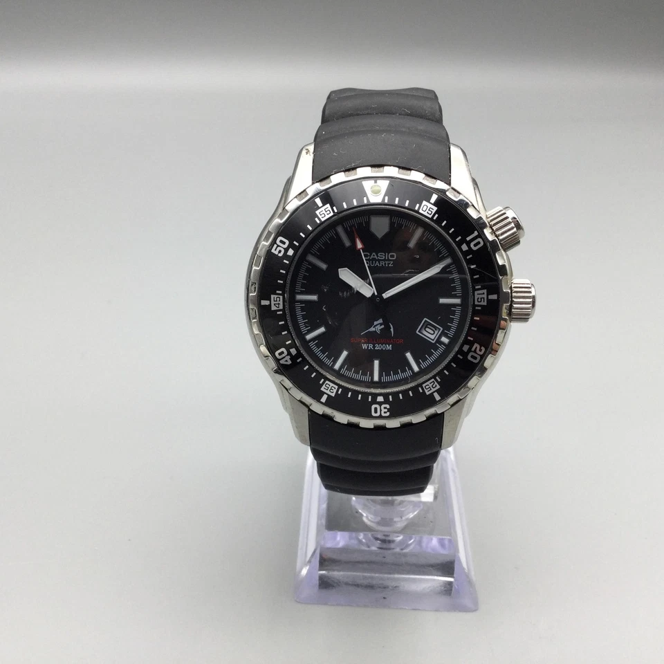 Casio MDV-102 Duro Marlin Watch Mens 40mm Black Date WR 200M Diver New Battery - Image 2 of 4