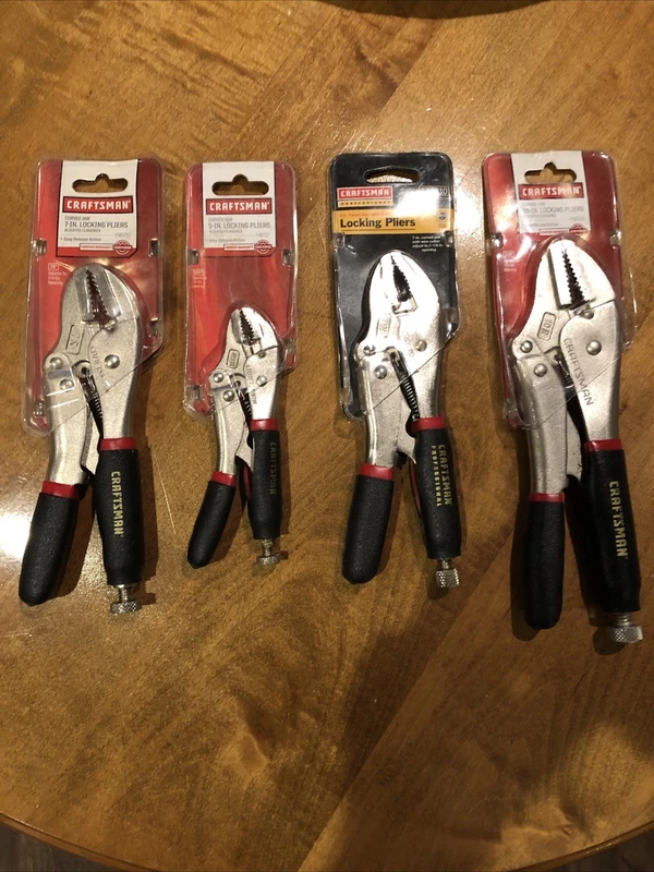 Sears Craftsman locking pliers set, straight and curved jaws