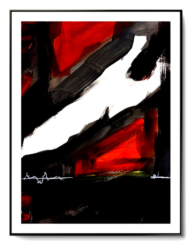 LOVELESS - "INTERRUPTION" 11 X 15 acrylic on gallery  paper COA
