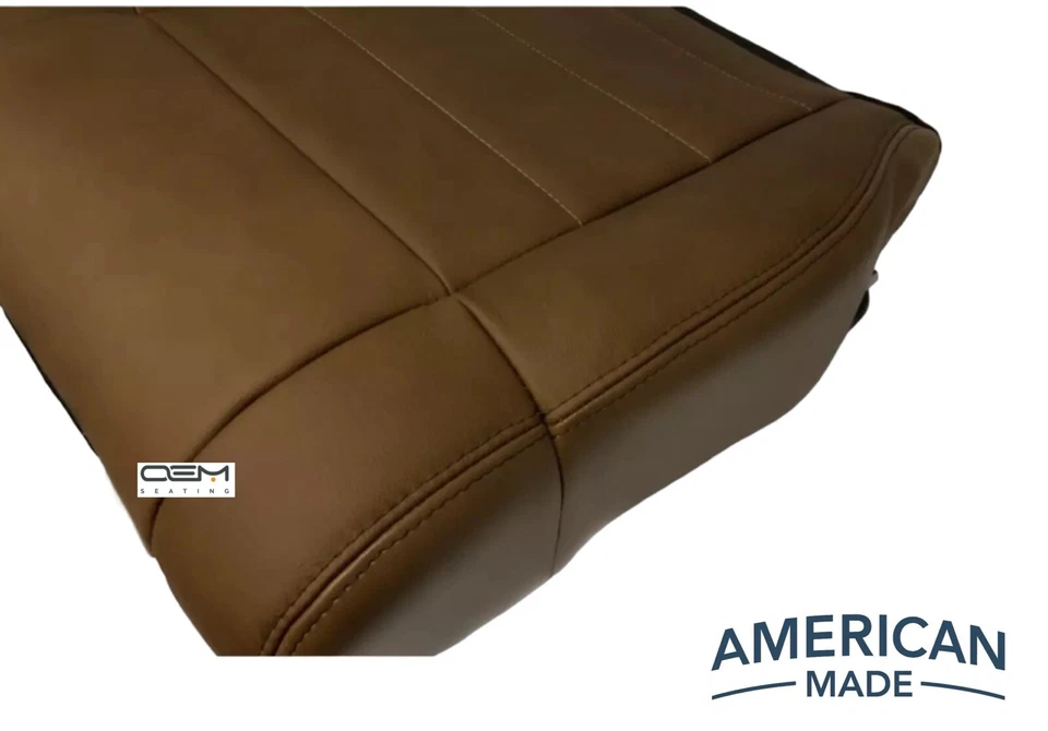 2007 to 11 fits Jeep Wrangler Rubicon Driver Bottom Leather Cover Dk Saddle Tan - Image 2 of 3