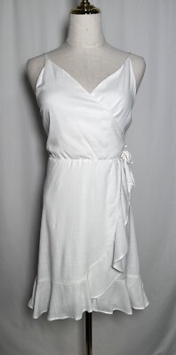 Gianni Bini GB Junior Flare A-Line Dress XL Wrap Tie Spaghetti White New