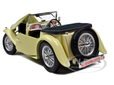 1947 MG TC MIDGET YELLOW 1/18 DIECAST MODEL CAR BY ROAD SIGNATURE