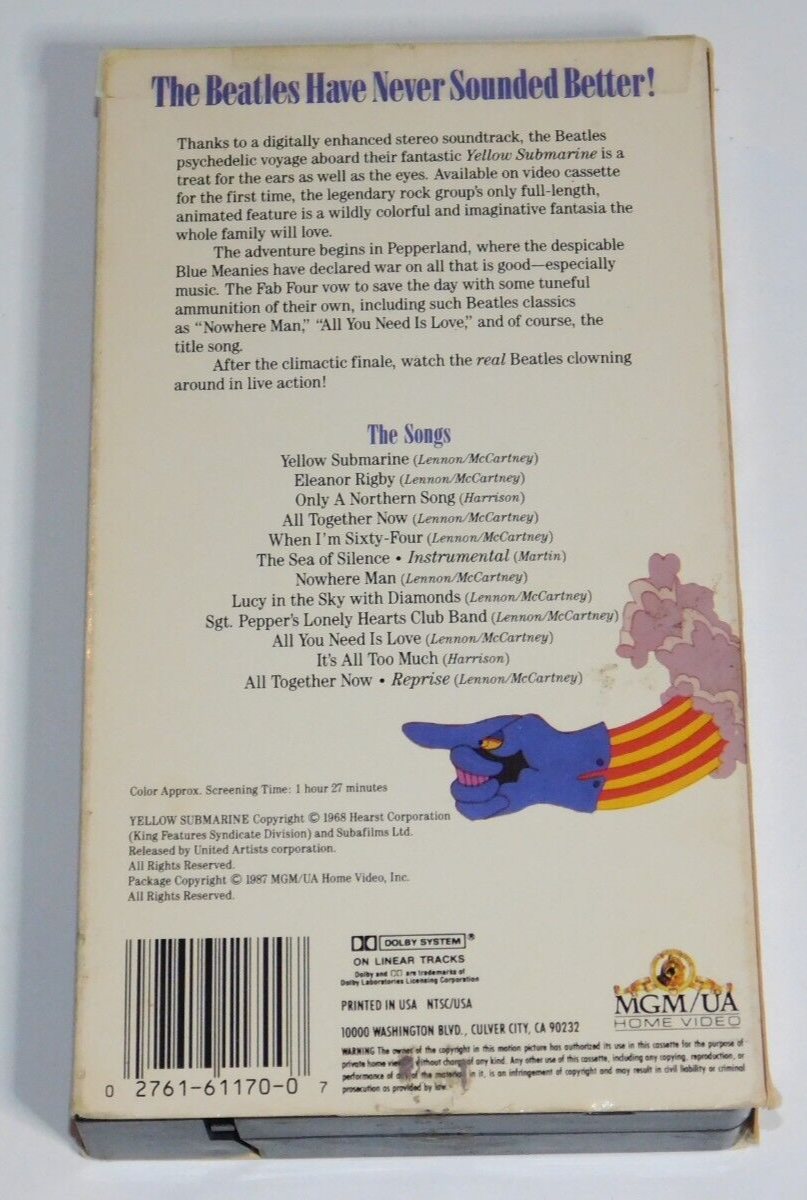イエロー・サブマリン〈U.K.バージョン〉 [VHS] イエロー・サブマリン〈U.K.バージョン〉 [VHS] The Beatles Yellow