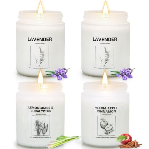 Candles Clearance 4 Pack Candles for Home Scented Stress Relief Gifts for Wom...