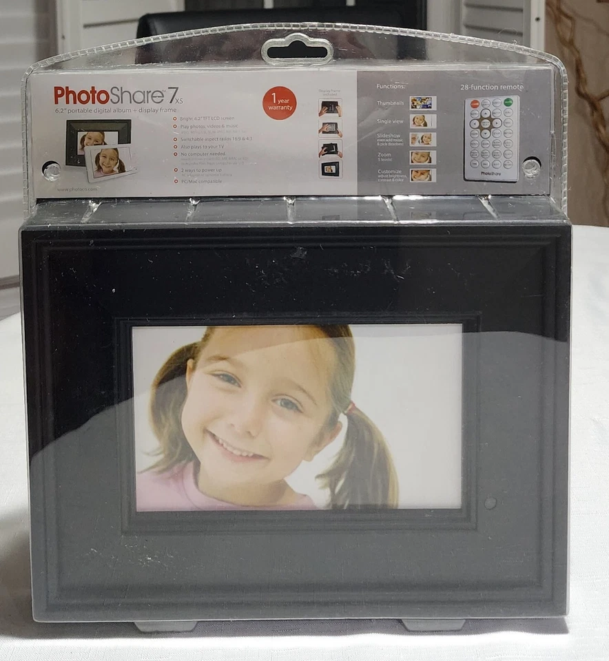 PhotoShare 7xl 7”Portable Digital Photo Album &Display Frame NEW, Sealed package - Image 2 of 4