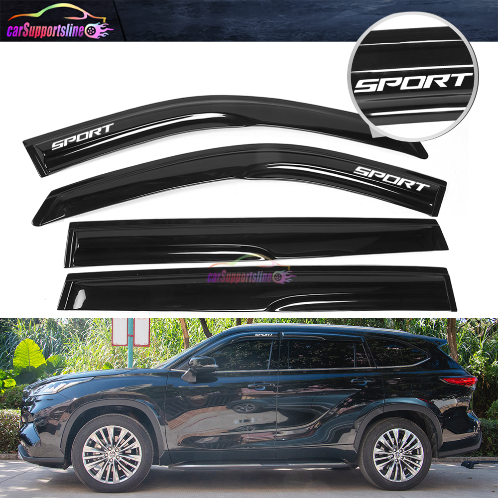 Window Visor Rain Guard Set – Smoke Tinted For 2008-2013 Toyota Highlander 4 Door