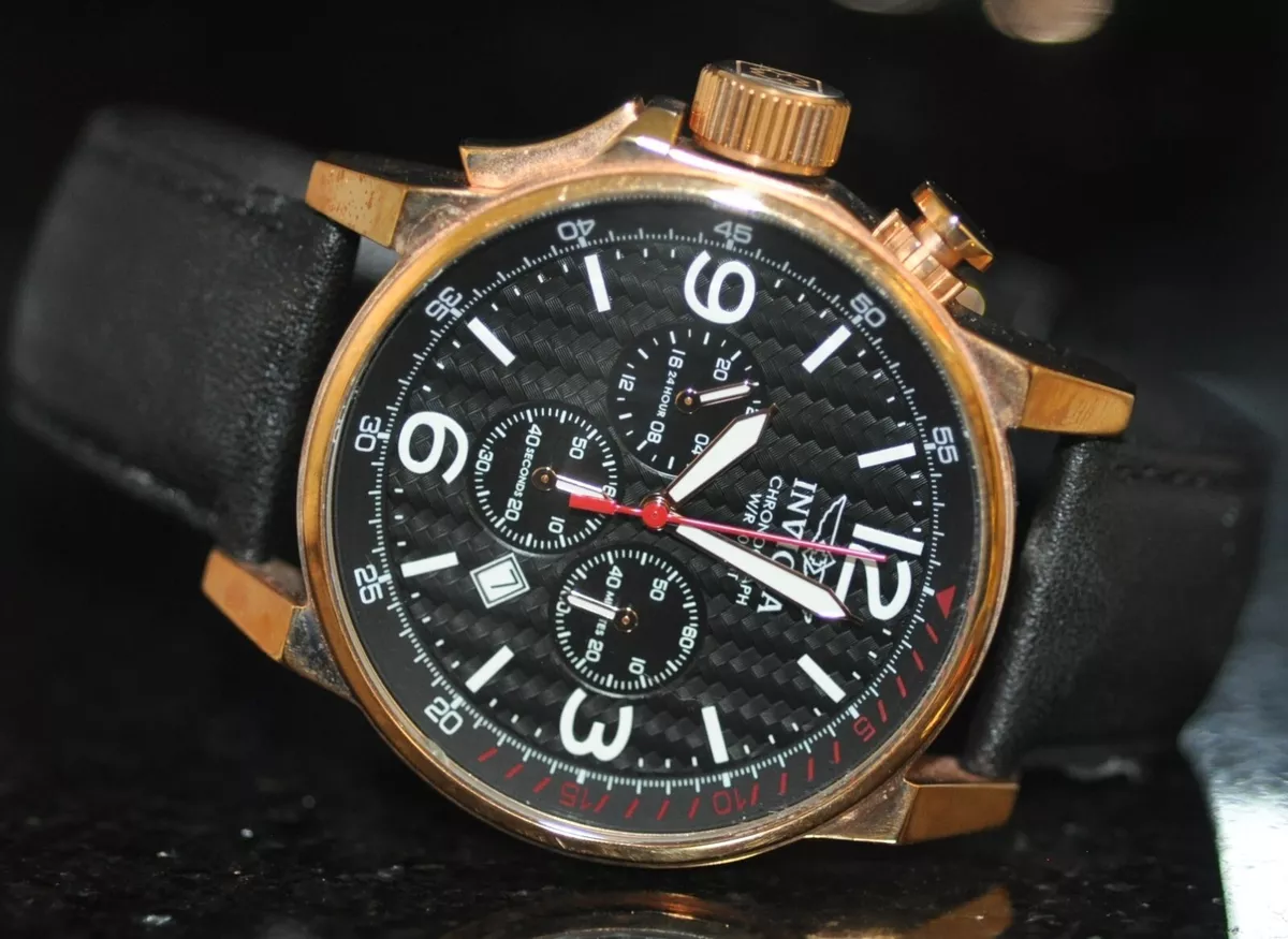 Invicta men's leather strap watches sale
