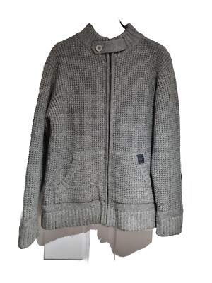 Men's Debenhams Red Herring Grey Thick Knit Cardigan, Jacket