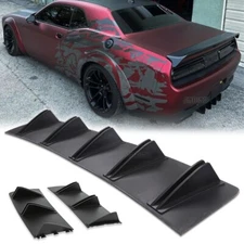 Rear Lip Bumper Diffuser 10 Fin Spoiler Splitter For Dodge Challenger 2015-2023