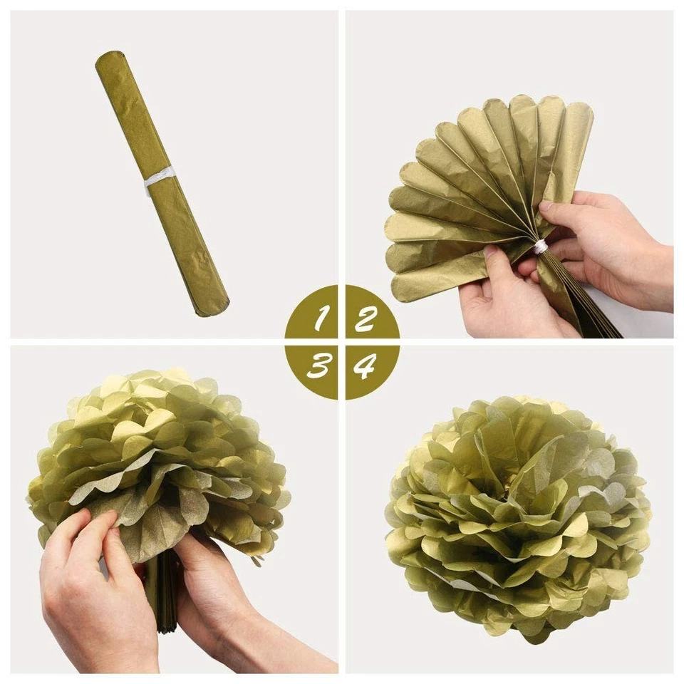 Pink & Gold Birthday Banner Confetti Balloons Dots Garland Pompom's Swirls Set - Image 4 of 4