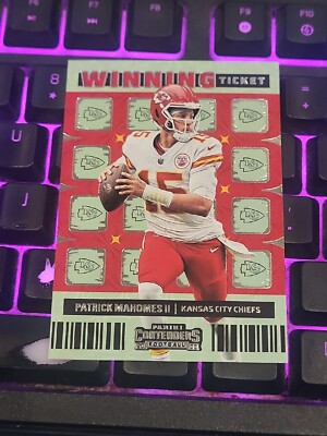 2022 Panini Contenders Winning Ticket Emerald Patrick Mahomes II #WT-PMA 
