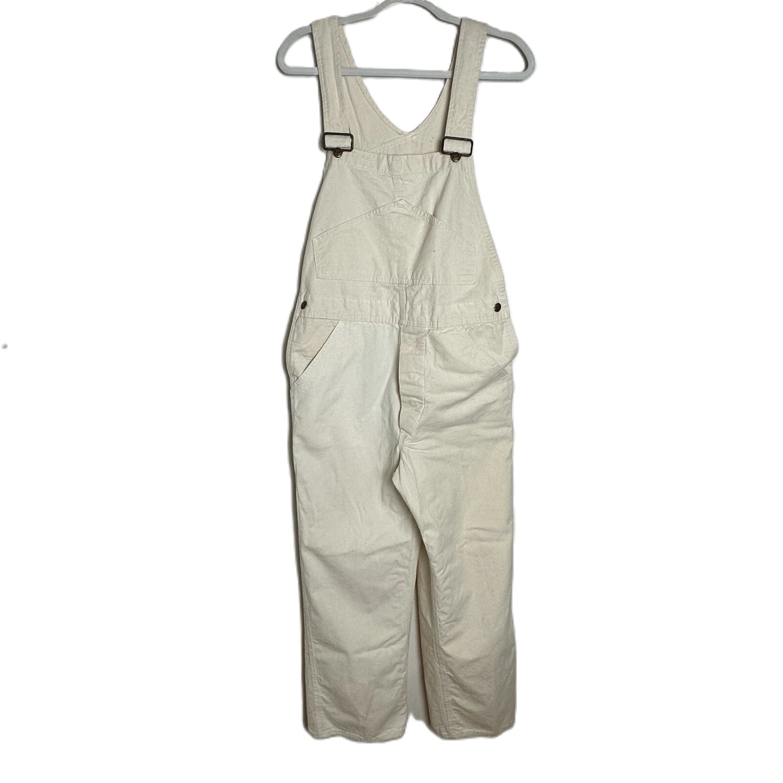 Vintage SEARS Union Label Mens White Painters Bib Overalls Pyramid
