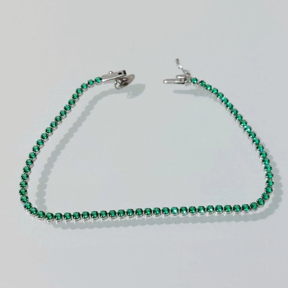 bracciale tennis oro18kt Con Smeraldi Idrotermali - Immagine 2 di 4