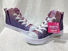 Skechers Girl's S-Lights Starry Gem Lavender/Multi Sneakers - Size 2 NWB 314016L