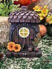 Dollhouse Fairy Garden Accessories Fall Harvest Acorn Door w/ Sunflowers & Acorn