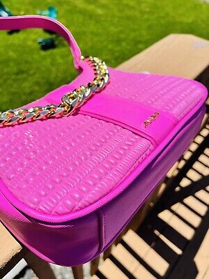 Aldo ◆ Ellery ドット クロス マルチバック Dark pink NEW ALDO PINK TEXTURED FAUX LEATHER SHOULDER BAG W CHAIN