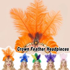 1pc Elegant Glamorous Ostrich Feather Headband for Halloween  Cocktail Parties