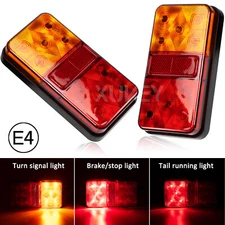 2 Rear Trailer Tail Light Boat Marker Truck RV Waterproof Indicator Turn Signal
