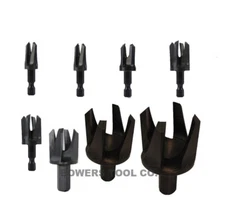 Snappy 8pc 1/4 to 1" Tapered Plug Cutter Set w Hex Shanks MADE IN USA