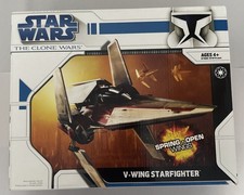 STAR WARS -HASBRO CLONE WARS V-WING STARFIGHTER  SEALED  BRAND NEW  RARE & NICE