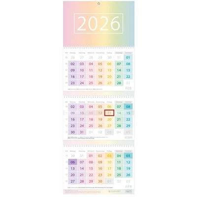 HÄFFT-VERLAG GMBH Drei-Monatskalender 2026 Wandkalender / Rainbow / Häfft-Verlag