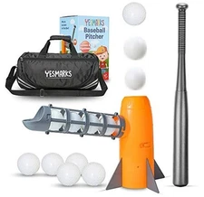 YESMARKS Kids Auto Baseball Pitching Machine Outdoor Toy Set - Training Equipmen