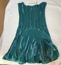 Balletcore NWT Urban Outfitters Teal Velvet Fit and Flare Dress XS