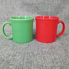 Fiesta Java Mug D Handle Meadow Green Scarlet Red 12oz Fiestaware Coffee Cup