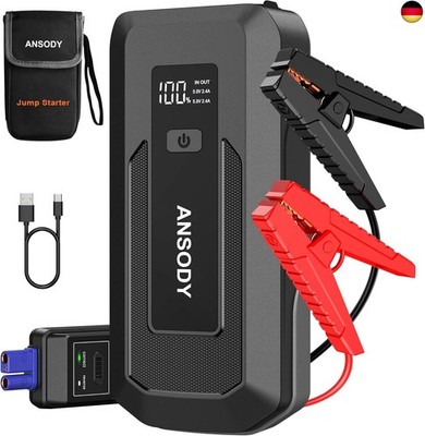 3000A Starthilfe Powerbank für Pkw (Bis zu 10L Benzin/8L Diesel), Auto 12V PKW 