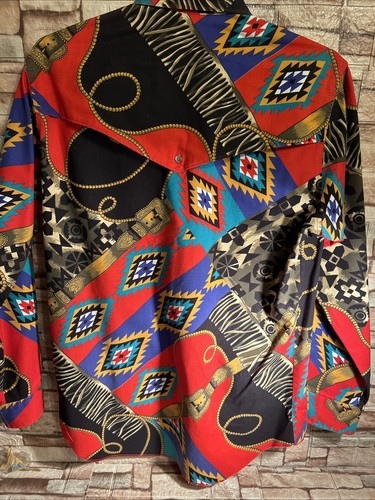 Vintage Wrangler Button Down Hemd Cowboy Schnitt 15 1/2 x 34 Western Brushpopper - Bild 5 von 5