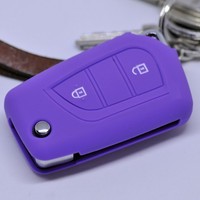 Klapp SchlüSsel HüLle Silikon Lila FüR Toyota Aygo Citroen C1 Peugeot 107