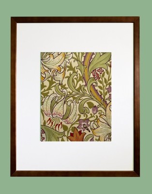 Goldene Lilie (Olive & Russet) | William Morris gerahmtes Wandbild Originalmuster