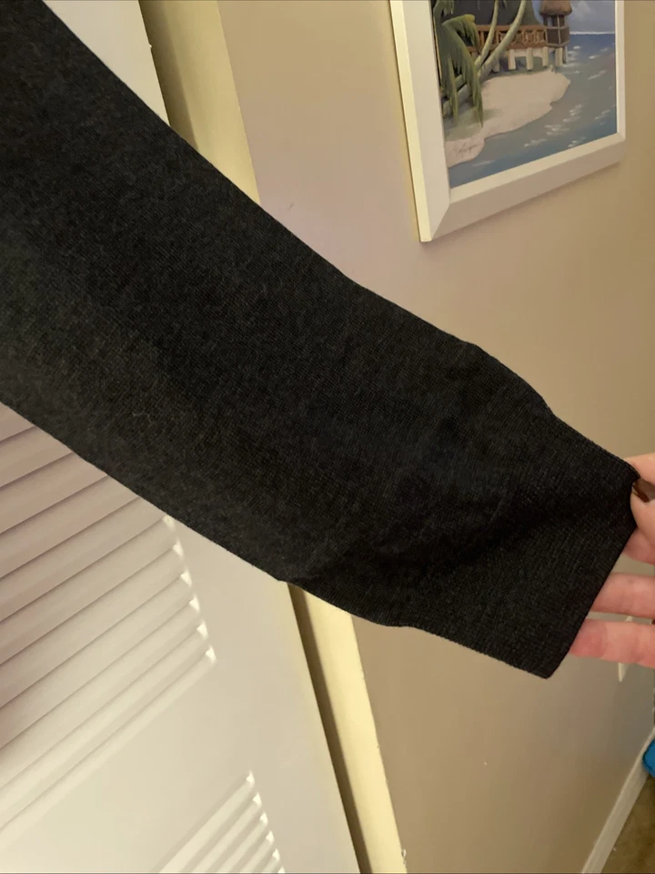 J. Crew Cardigan Sweater Men’s XL Heather Ebony 100% Fine Merino Wool Classic - Image 4 of 4