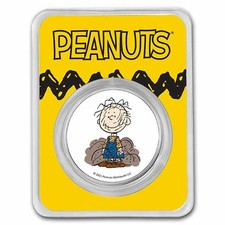 Peanuts® Pig-Pen 1 oz Colorized Silver Round in TEP 96.66 per troy oz
