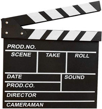 Professional Vintage TV Movie Film Clap Board Slate Cut Prop Director Clapper -B