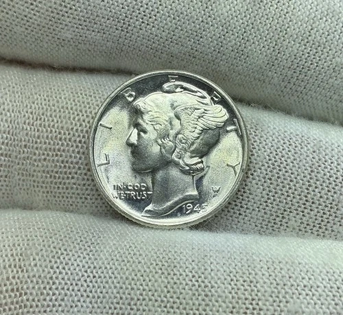 1945-P Mercury Dime 10c BU Uncirculated Coin  90% Silver J378