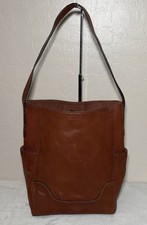 Frye Cognac Brown Leather Hobo Shoulder Bag Slouchy Leather Everyday Purse