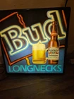Vintage Budweiser Bud Light Longneck Beer Light Up Sign 18" x 18"