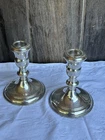 Pair Reed & Barton 422 Weighted Sterling Silver Candle Sticks With Flaws