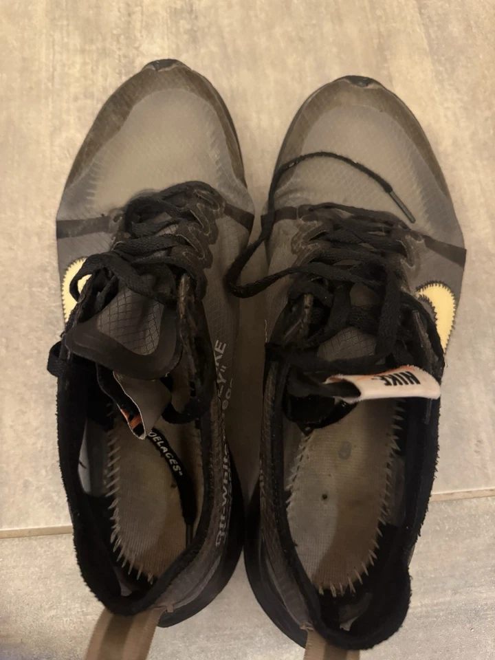 Nike Off White Zoom Fly Black Size 8 Rare OG Virgil Kanye Air Max Travis Hype - Image 4 of 4