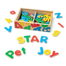 Melissa Doug 52 Wooden Alphabet Magnets in a Box - Uppercase and Lowercase Let