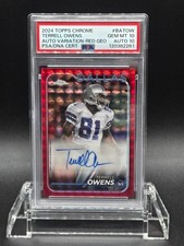 2024 Topps Chrome Terrell Owens Auto Red Geometric Refractor 5/5 PSA 10 POP 1